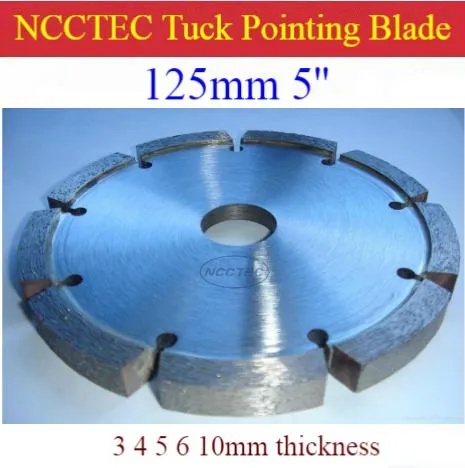 Zaagbladen 5 '' Diamond Tuck Point Blade B5TP / 125mm Betongvägg Tuck Pekande Grooving Tools / 3 4 5 6 8 10mm tjockt segment