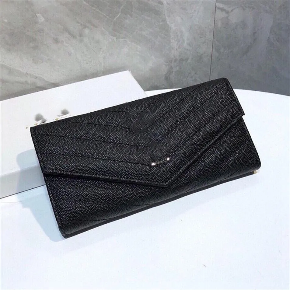 LONG High Quality Womens Real Zipper Designers Short Wallets Mens Womens FOLD IN GRAIN DE POUDRE LEATHER Business Credit Card Hold237w