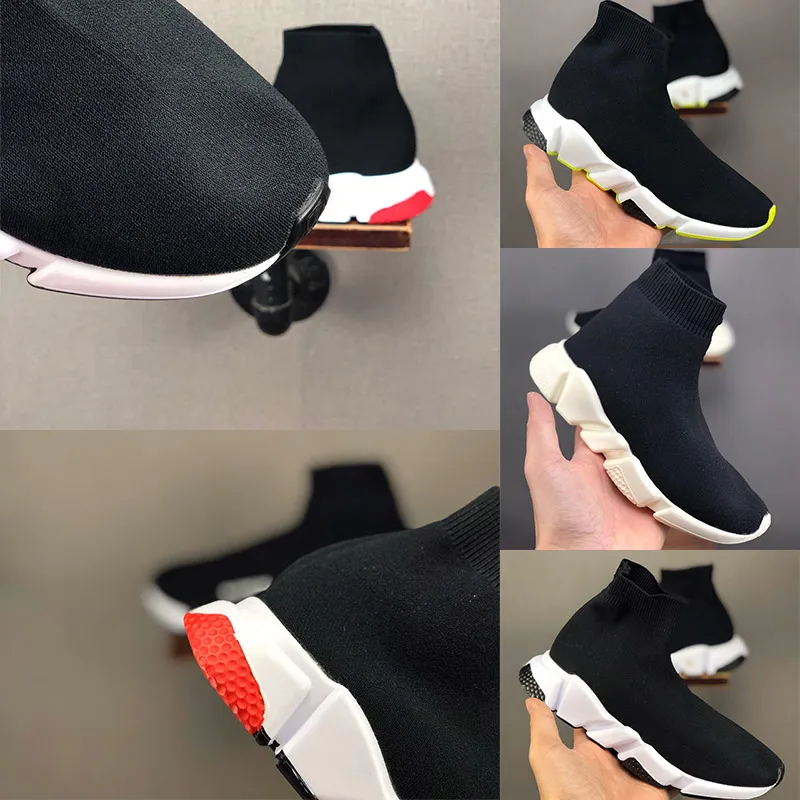 2023 Paris Girl Boys Triple-S Sock Shoes Original Balenaga Men Casual Slip-On Black White Green Trainer Sports Sneakers Athletic Outdoor Boots Walking Storlek 24-35