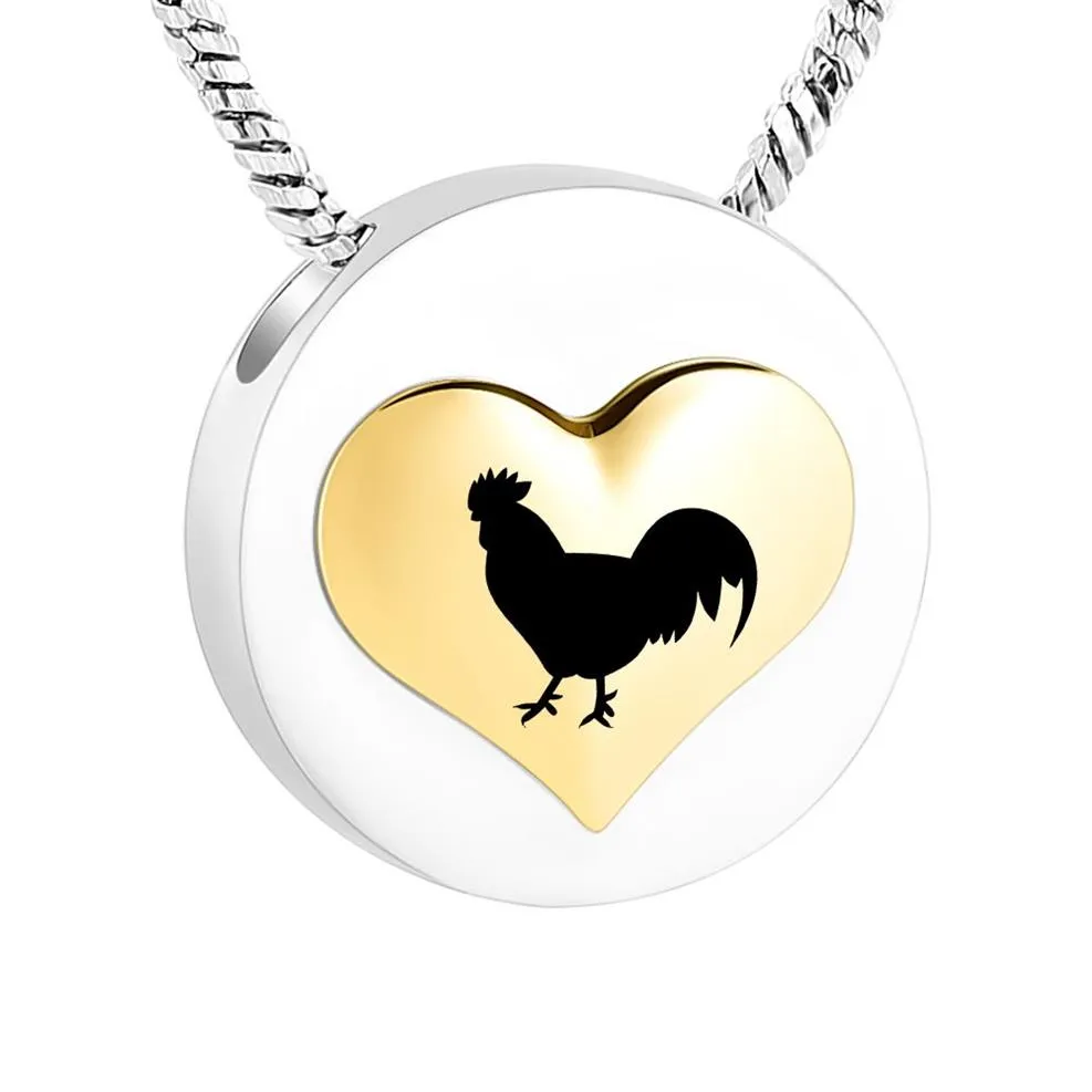 Bijoux commémoratifs pour cendres de poulet, pendentif d'urne de crémation, collier de cendres souvenir avec Kit de remplissage, sac en velours 273e