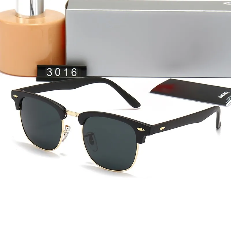 Luxurys Ray Designer Men Men Glass Lens Sunglasses Adumbral Goggle UV400 Eyewear Classic Brand Eyeglasses 3016 Male Sun Glasses Metal Frame Rays Bans With Box