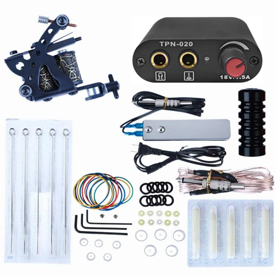 Kit tatuaggio completo di alta qualità per principianti Alimentatori Aghi Pistole Set Set di bellezza per macchine di piccola configurazione28414405610