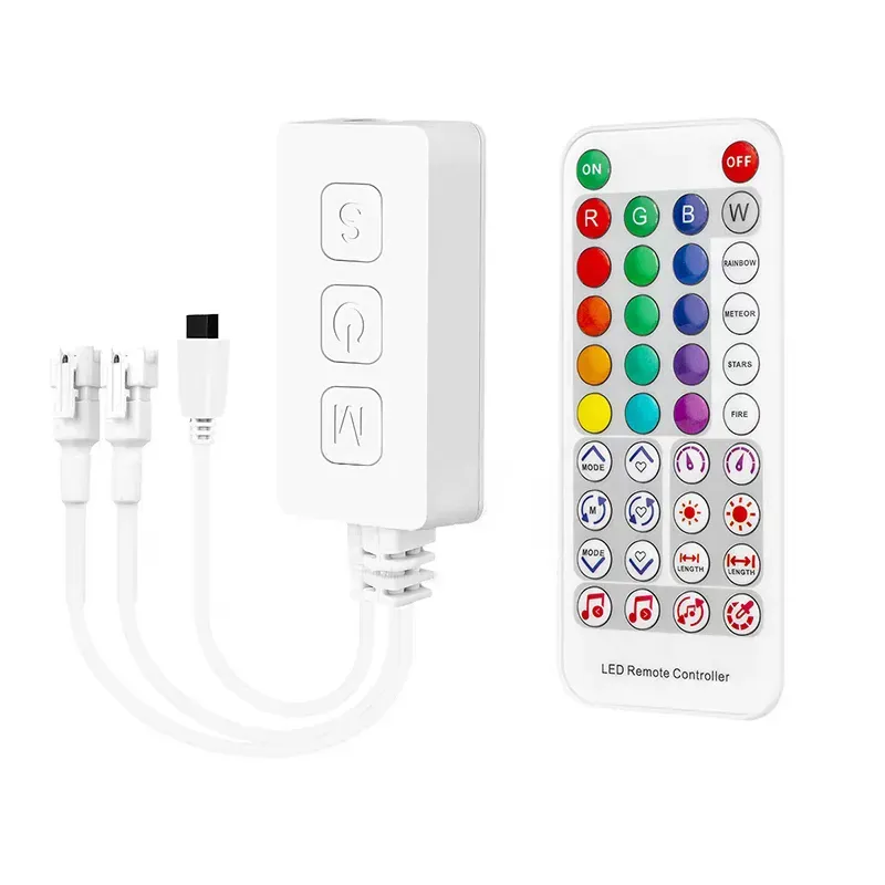 LED Controller SP611E Bluetooth Music App för WS2811 WS2812 Adresserbar LED-ljusremsa IR 38 Keys DC5V-24V LL