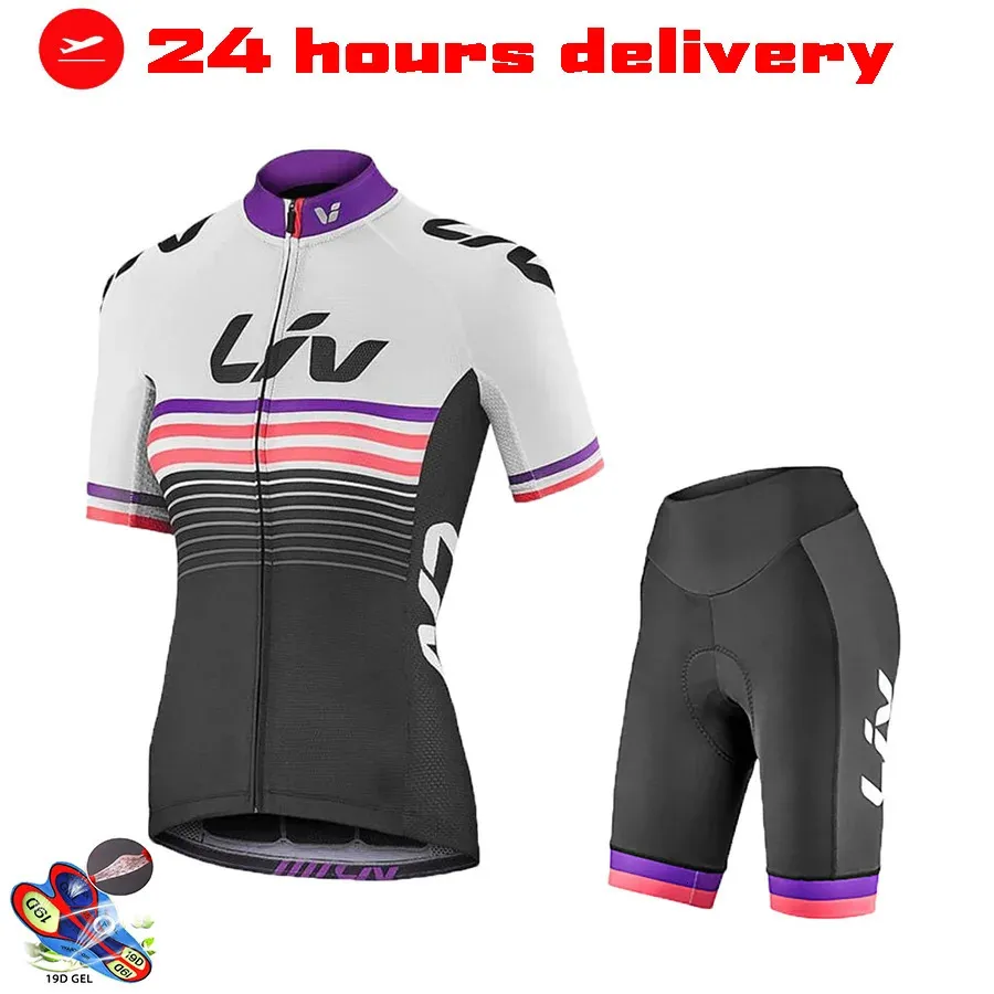 Hotlion Women's Cycling Jersey Set Bib Shorts Suits Summer Road