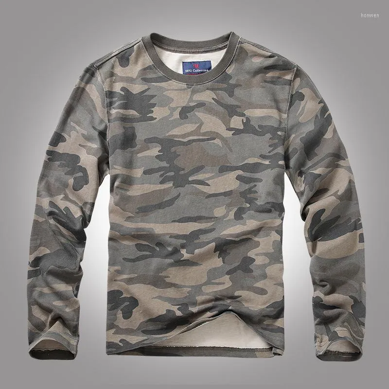 Men's T Shirts 2023 Summer Korean Style Unique Camouflage Long-sleeved T-shirts Men Casual Slim Tee For Size S-3XL