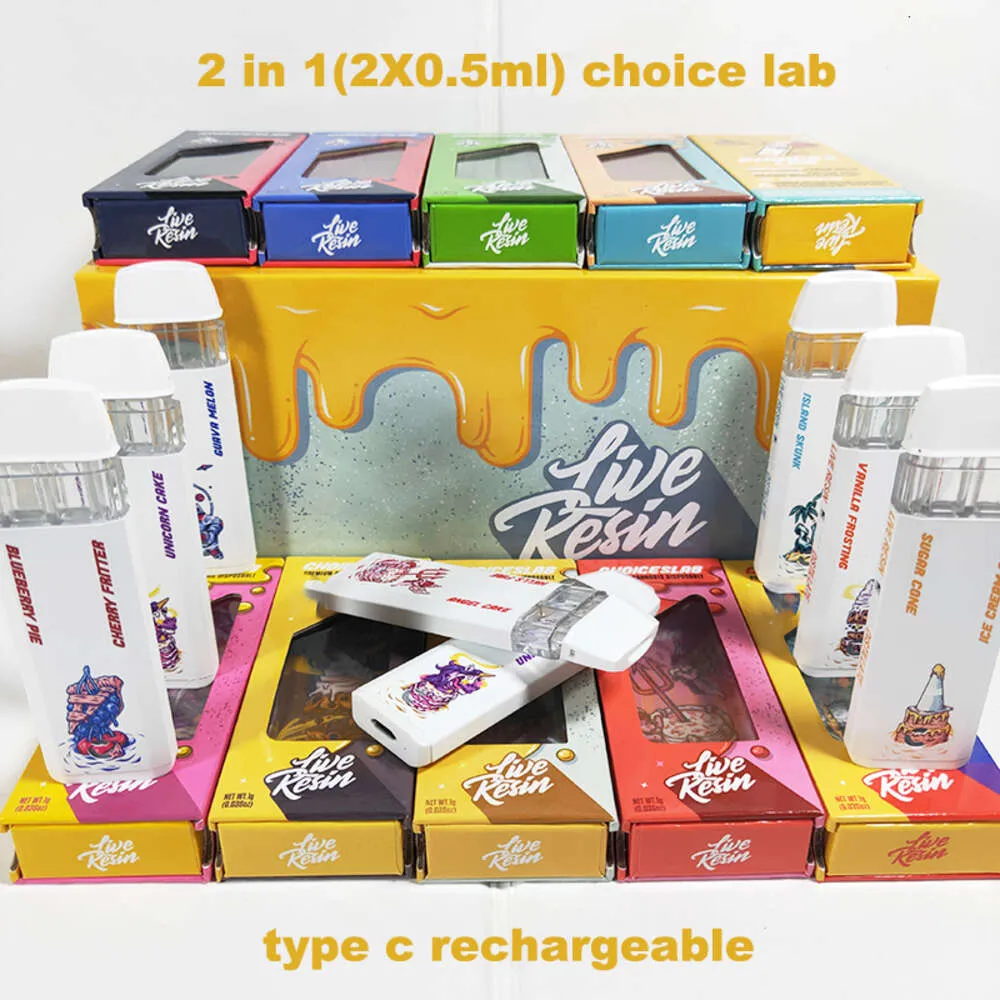 LabDisposable Vape 2X0.5ml Bar Pods With Rechargeable Battery, Live Resin, And Clean & Easy To