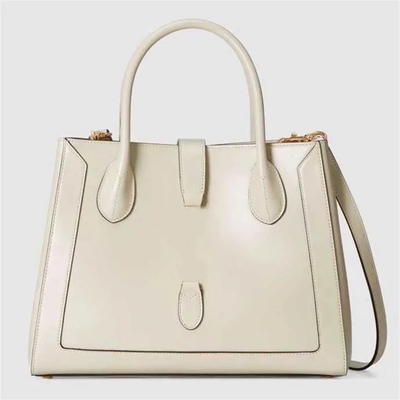 Bolsos de hombro Jackie 1961 de alta calidad Totes MUJER Bolsos de cuero genuino en blanco y negro de tamaño mediano 6490162783