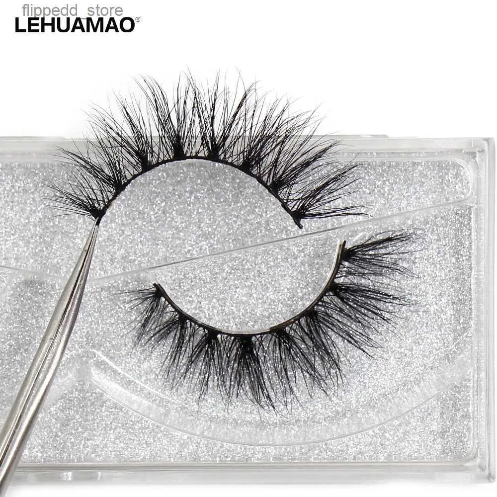 False Eyelashes LEHUAMAO Luxury 5D Mink Hair False Eyelashes Wispy Cross natural Mink Lashes Extension Tools Makeup Handmade Mink Eyelashes A04 Q231129