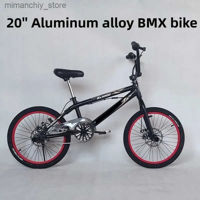 バイク20インチフリースタッフBMXバイクスタントシティストリートパフォーマンスbicycアルミニウム合金男性と女性ディスクブレーキファットランドユニバーサルターンQ231129