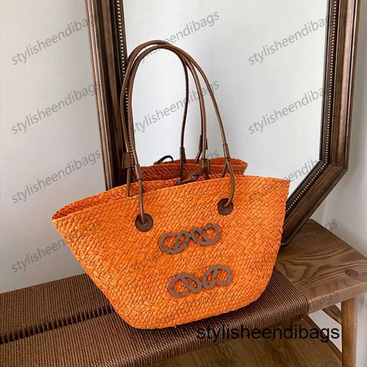 Women Beach Bag Grass Knitting Designer Bag Leisure Travel Outing Woven Tote Bags Large Capacity Classic hand made Shoulder Straw Bags Stylisheendibags