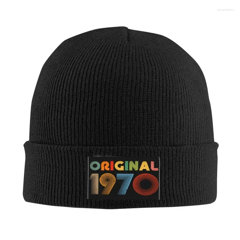 Berets 52th Birthday Gift In 1970 Skullies Beanies Cap Unisex Trend Winter Warm Knitted Hat Adult Original 52 Years Old Bonnet