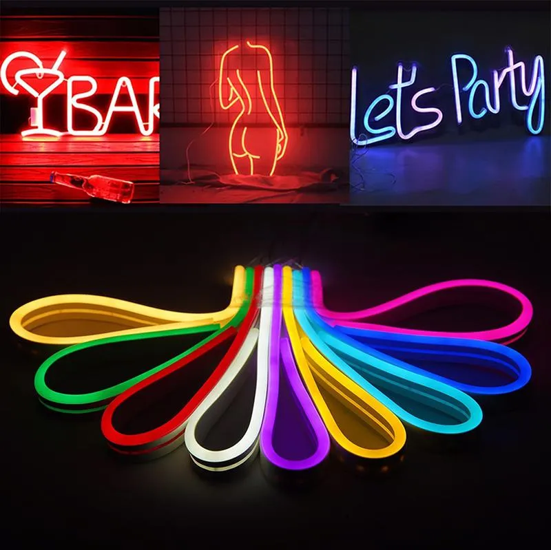 6mm Narrow DIY Neon Light LED Strip DC12V LED SMD 2835 120LEDs/M IP67 Waterproof Soft Stage modeling light Bar Shape Decoration