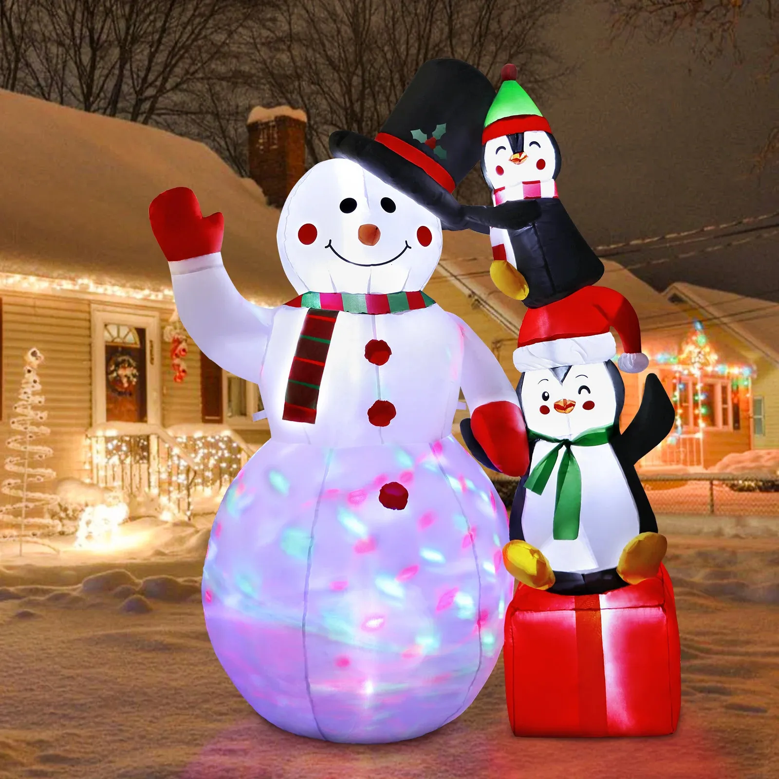 Christmas Decorations 6ft Inflatables Outdoor Snowman With S Xmas