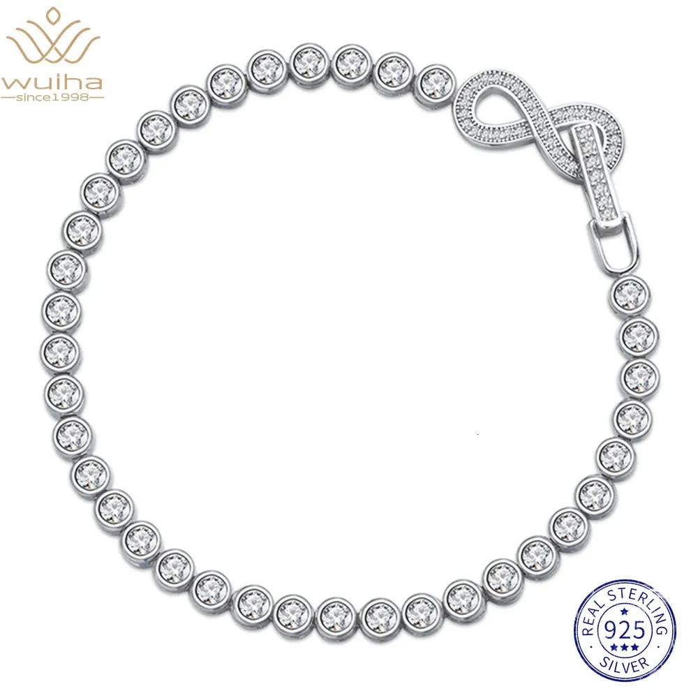 Chaîne WUIHA réel 925 argent Sterling 3MM laboratoire synthèse diamant mariage Tennis pour femmes cadeau d'anniversaire bijoux fins 231129