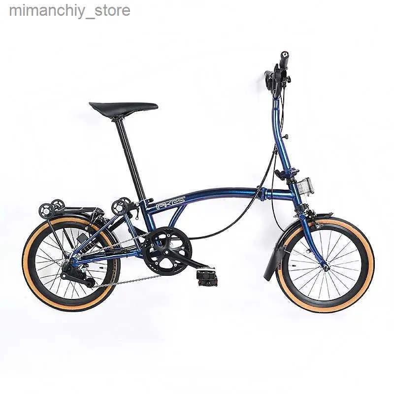 Bikes PIKES Folding Bike 16 Inch Internal 9 Speeds Steel Frame Mini Folding Bicyc Q231129