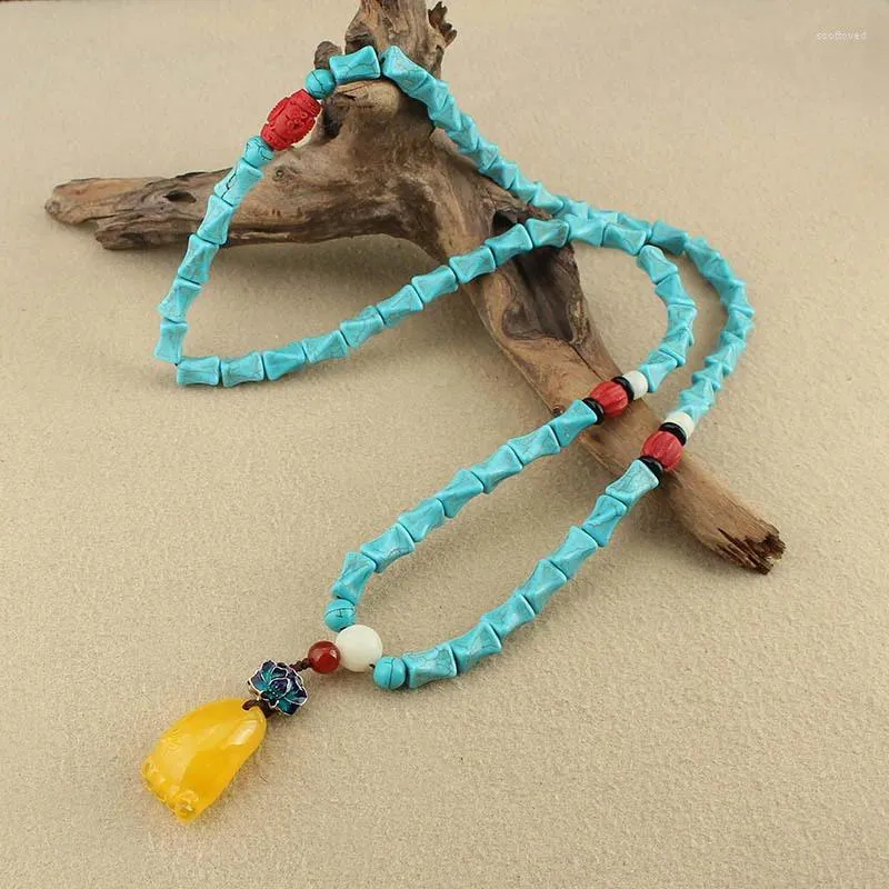 Pingente colares moda boho losango contas geométricas gargantilha azul imitação turquesa pedra colar praia feminino jóias presente