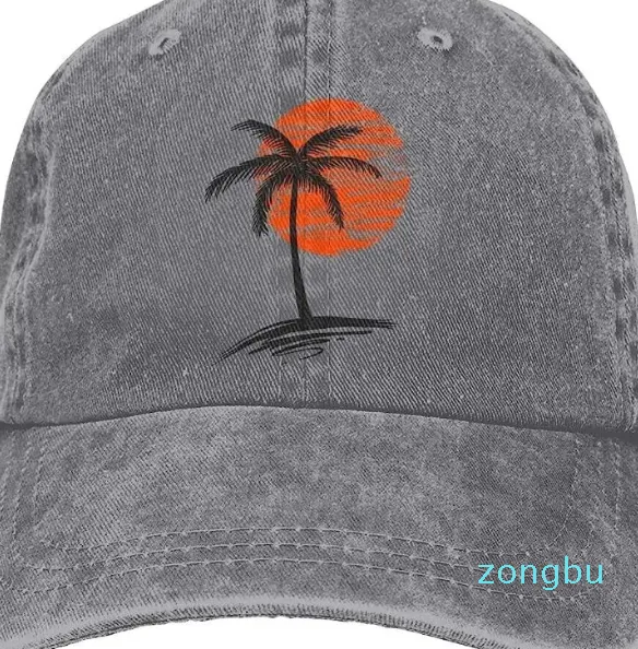 Ball Caps Fashion Palm Tree Baseball unisex Summer Aloha plaże Regulowany na zewnątrz dżinsowy kapelusz sztuka szczytowa czapka na prezent podróży