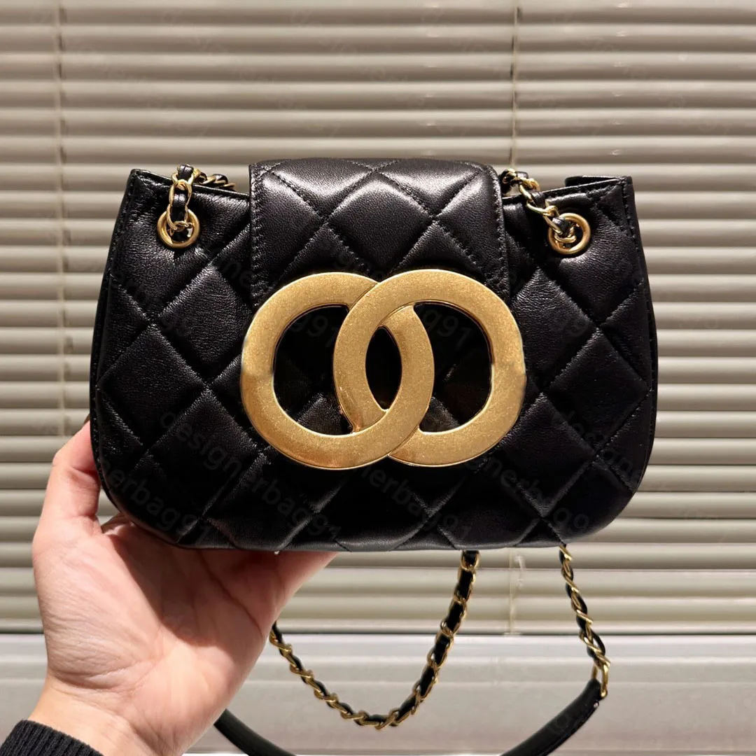 Luxury Designer Leather Crescent Crossbody Bag With Chain Strap For