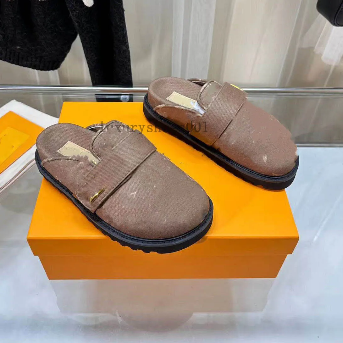 Sandal mysig komforttrosa mulor sandaler kvinnor män platt pälsläder ull mule tofflor mode vinter varma plysch bilder justerbar remstorlek 35-45 13