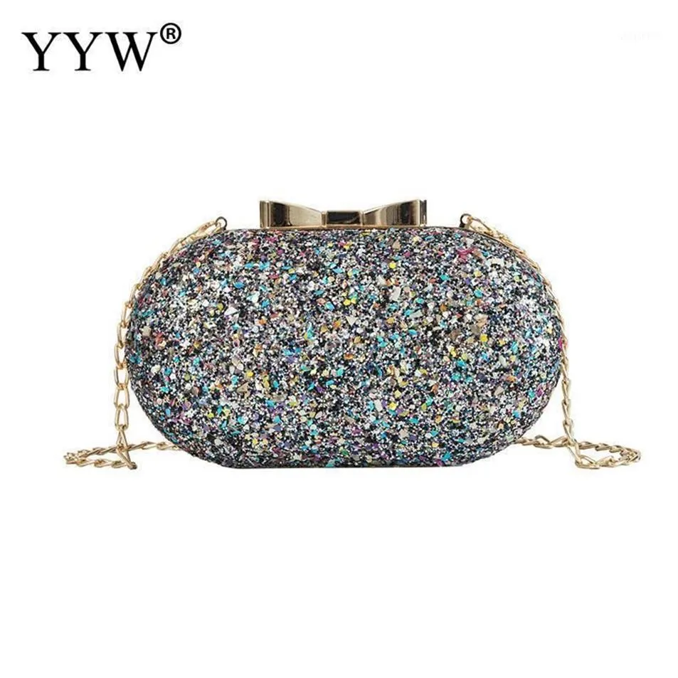 Sacs de soirée Pochette à paillettes Sac à main de fête Chaîne Bandoulière pour femmes 2021 Mode Mini Luxe Mariage Embrayages Fille Sac à main279q