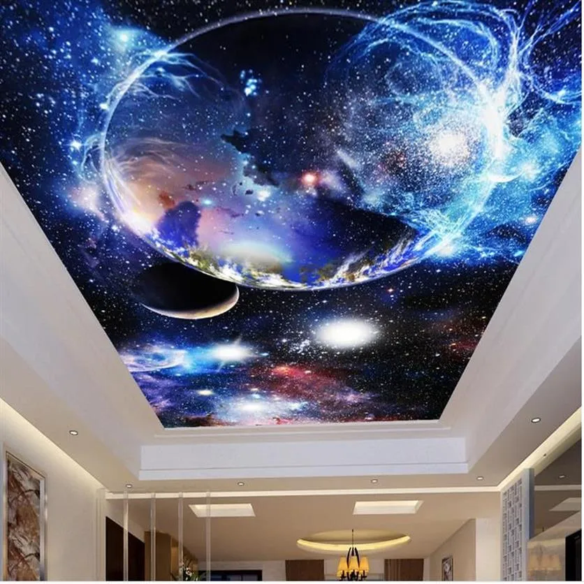 Custom 3d ceiling po mural Starry sky 3 d wallpaper for walls Living room bedroom 3d Ceiling Backdrop modern wallpaper285W