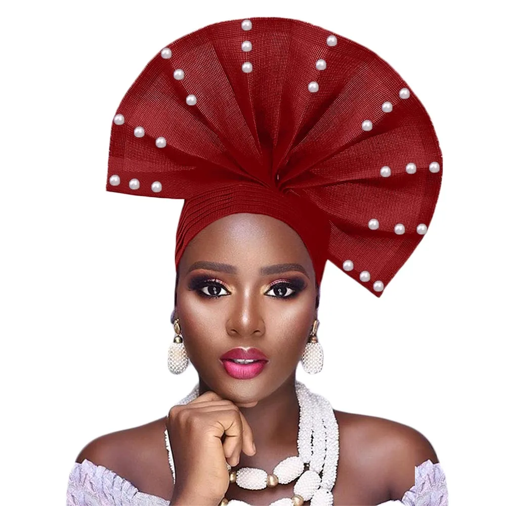 African Head Tie Traditional Auto Gele Women Headwraps voor Nigeriaanse bruiloft