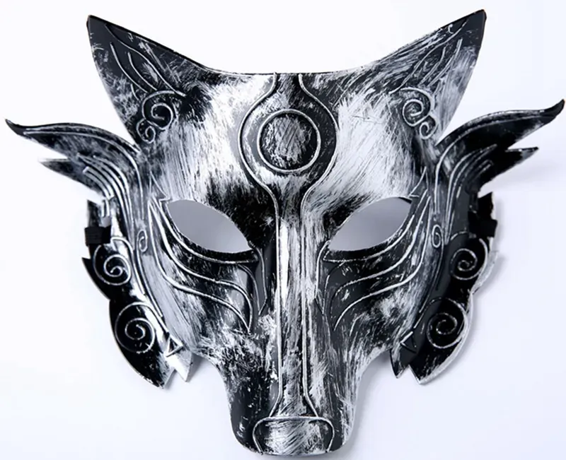 Halloween Decorations Retro Party Wolf Mask Horror funny Masquerade Masks full facemask Partys Supplies Gold Silver Optional WLL802