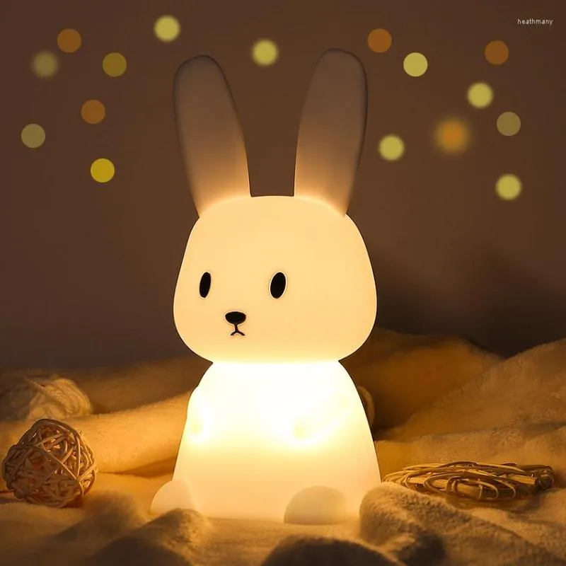 Night Lights Children Light LED Lamp USB Rechargeab Cute Soft Toys For Kids Bedroom Room Baby Christmas Year Gift