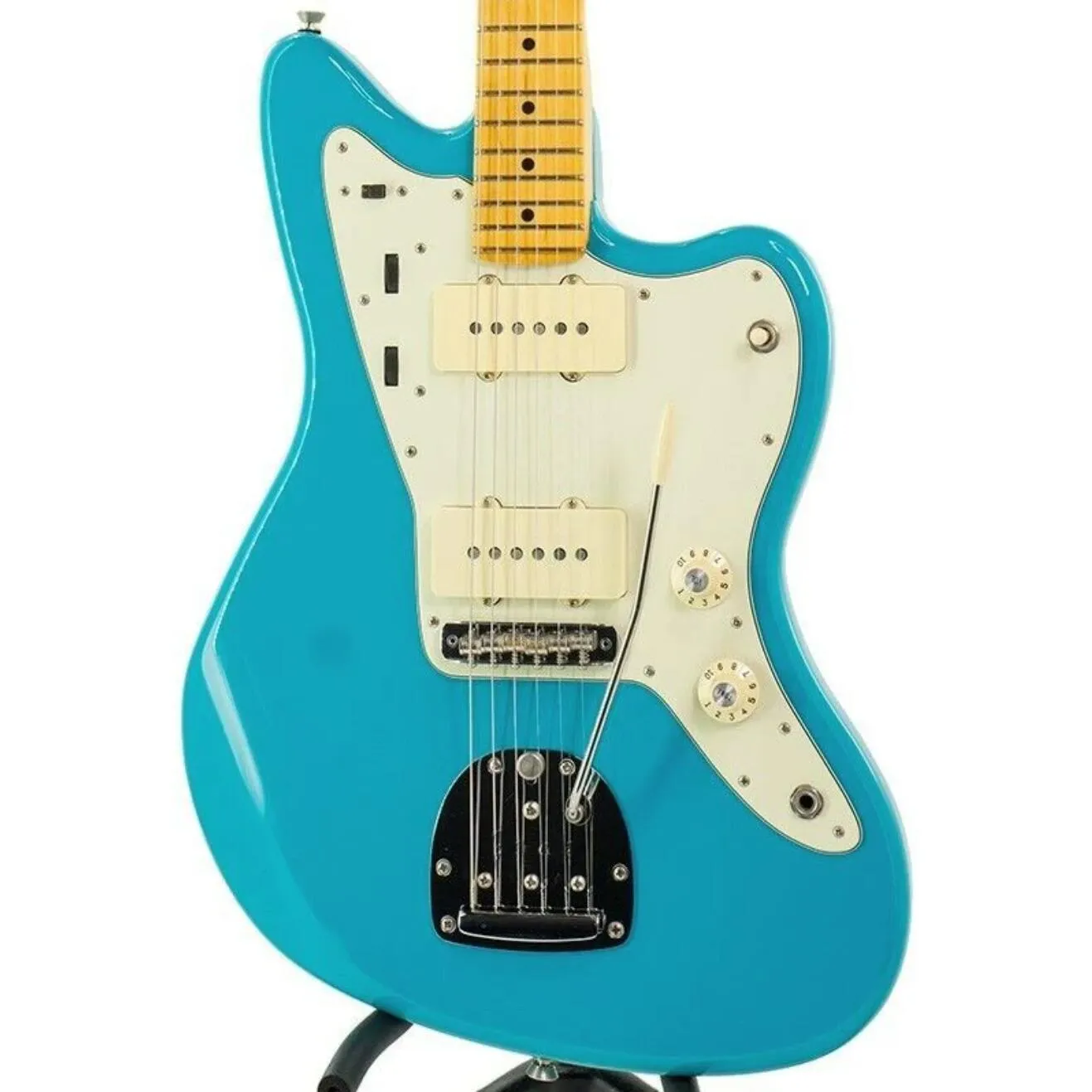 Custom Jazzmaster Journeyman Miami Blue Электрогитара Широкие звукосниматели Lollar Плавающий тремоло-бридж Whammy bar Винтажные тюнеры Точечная инкрустация