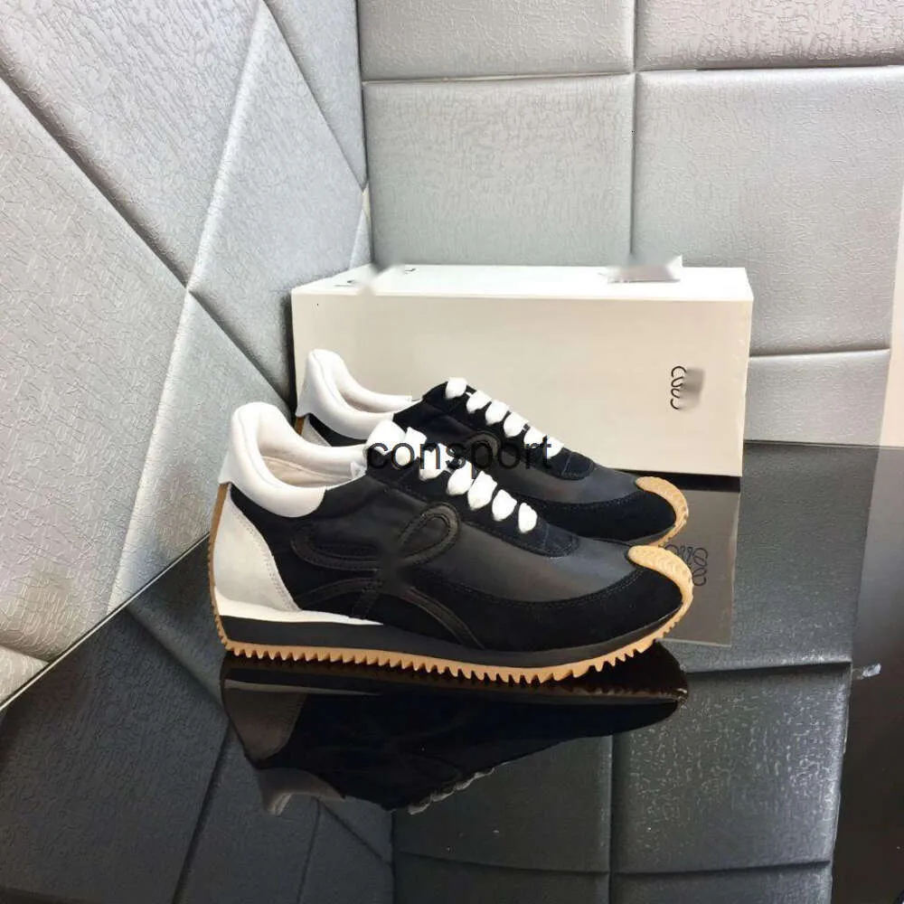 Designers loeweelies sapatos de alta qualidade outono/inverno novo couro genuíno waffle sapatos esportivos casuais sola grossa sapatos de treinamento alemão feminino forrest gump sapatos