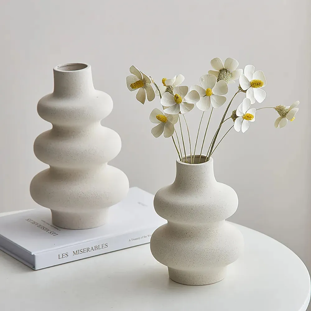 Vasen Nordischer Stil Keramikvase Dekoration Weiß Modern Home Blumentopf Wohnzimmer 231128