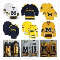 Hockey Jerseys Michigan Wolverines Colleage Ice Hockey Jerseys Dylan Larkin Quinn Hughes Thomas Bordeleau Cam  Strauss Johnson Jack Becker Brendan