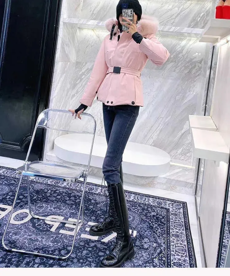 High Quality Women Jackets Large Fur Collar Black Ski Down Coats Female Winter Fashion Clothes