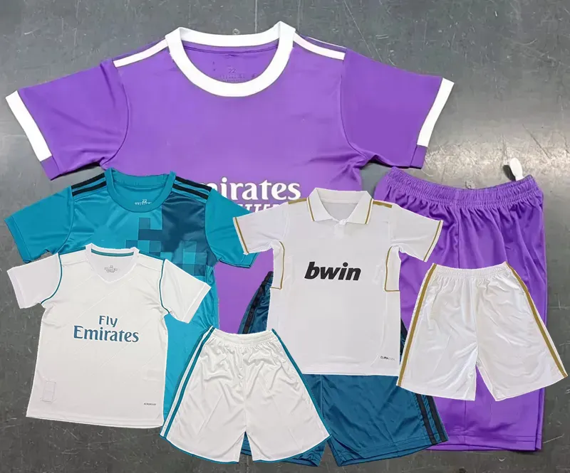 Jerseys de fútbol de niños reales de Retro clásico 2011 12 14 15 16 17 18 Benzema Marcelo Isco Carval Bale Sergio Ramos Madrid Ronaldo Niños para niños Sets Fútbol