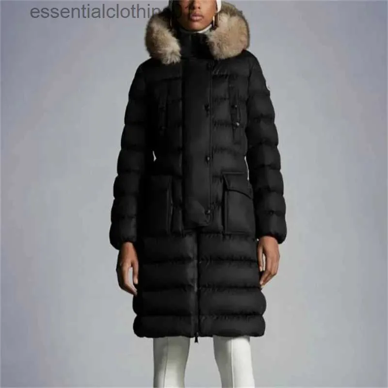 Women's Down Parkas Collar Kne Length Down Jacket Women's Winter Jacket 2023 Ny 90 White Duck Down Coats Belt Slimming and Warm Thick Coat Y2K L231129