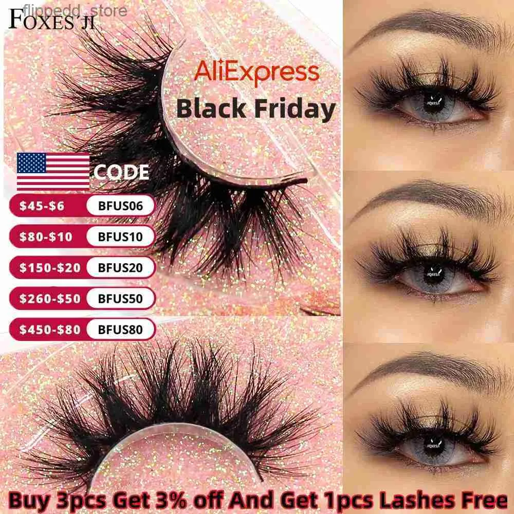 Cílios Postiços FOXESJI Maquiagem Cílios 3D Mink Lashes Fofo Suave Wispy Natural Cruz Lash Extensão Reutilizável Cílios Falsos Mink Cílios Postiços Q231129