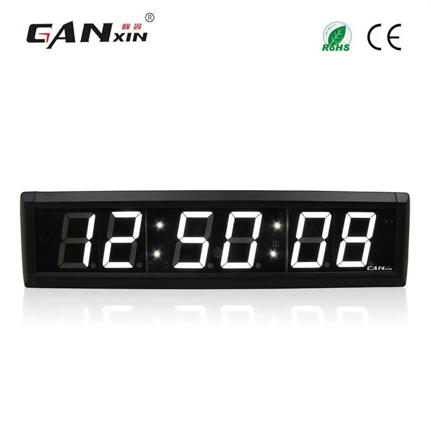 Ganxin2 3 Zoll 6-stellige LED-Wanduhr, weiße Farbe, LED-Timer, 7-Segment-Anzeige, Countdown mit Fernbedienung, 250 x