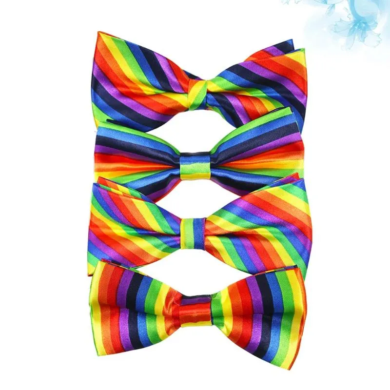 Bow Ties 4 Pcs Men Colorful Stylish Adults Bowtie Costume Accessories Stripe Masquerade Child