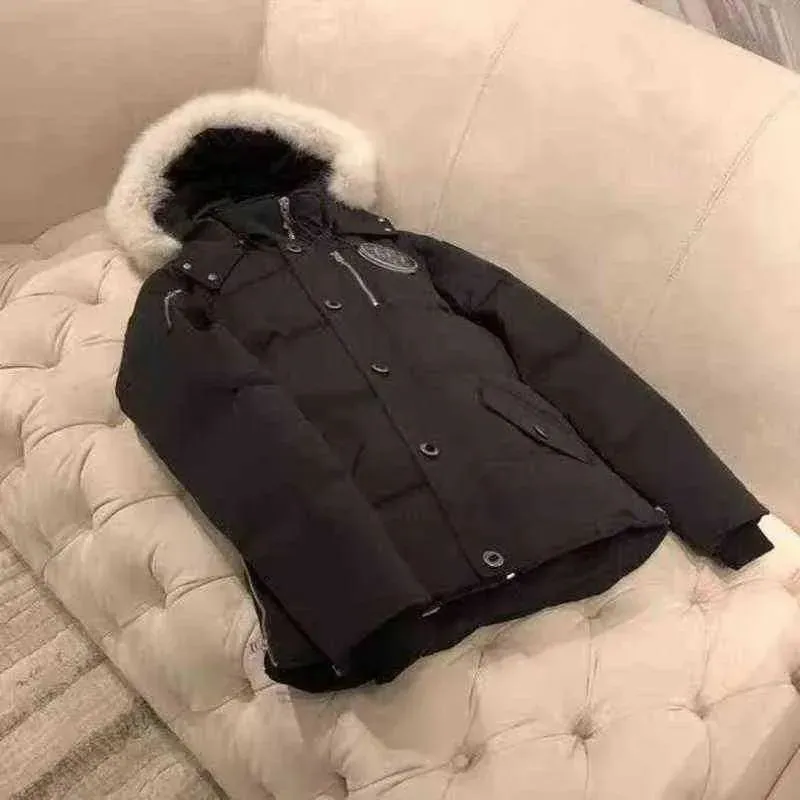 High Quality Real Fur Mens Canadian Moosen Kncks 3Q Parka Goose Down Jacket Warm Outerdoor Coat Windproof Extreme Weather 220107