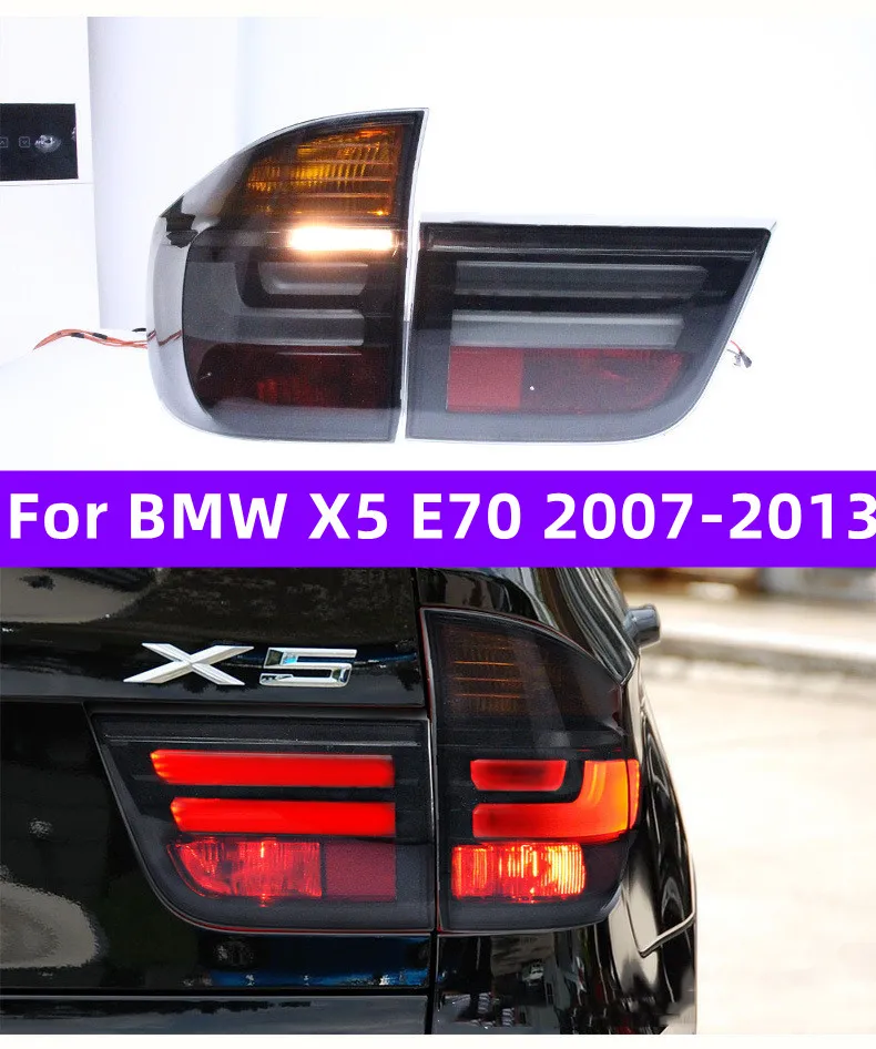 Baklyktor för BMW X5 E70 2007-2013 LED-körbelysning bakre lampbroms omvänd dynamisk svängsignal bakljus