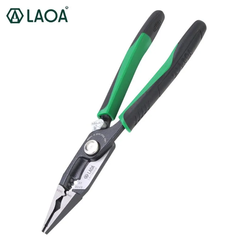 Tang Laoa 8インチ圧着ツールNeedlenose Pliers Multitool NippersケーブルワイヤーストリッパーaaliCate Lock Nose Pliers