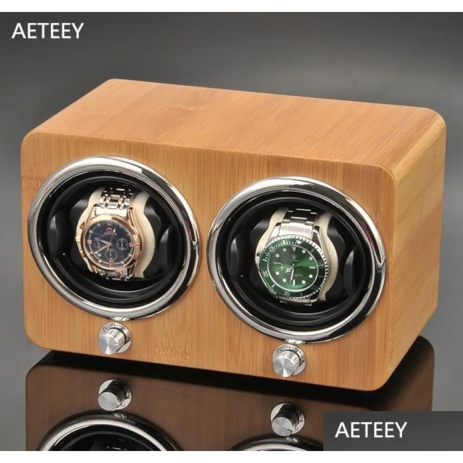 Titta på lådor Fall Luxury Solid Wood Winders för Matic Es Case Mute Antimagnetic Mechanical Storage Display J220825 J220906860843813571 DHNQR