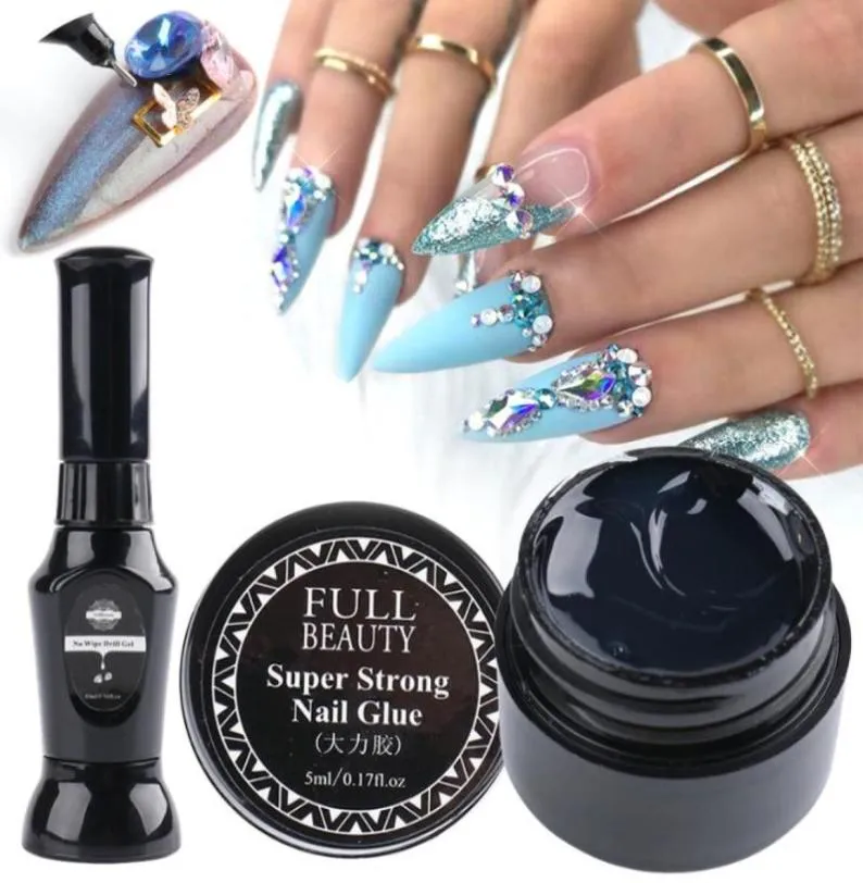 Kit per nail art Kit colla per strass Decorazione super appiccicosa Gemma adesiva Gel UV per gioielli Perline Smalto per manicure LA18268523532