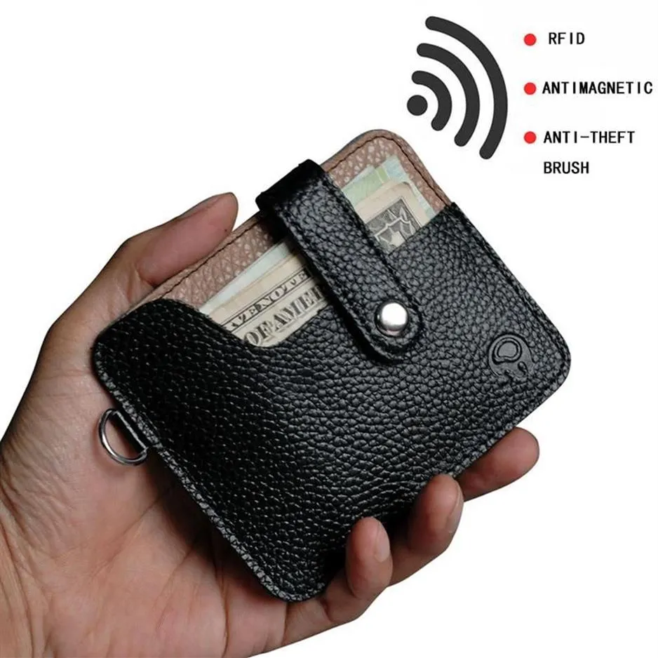 Card Holders Slim RFID Leather Wallet Credit ID Holder Purse Money Case For Men Women Small Bag Male Purses NR85274I