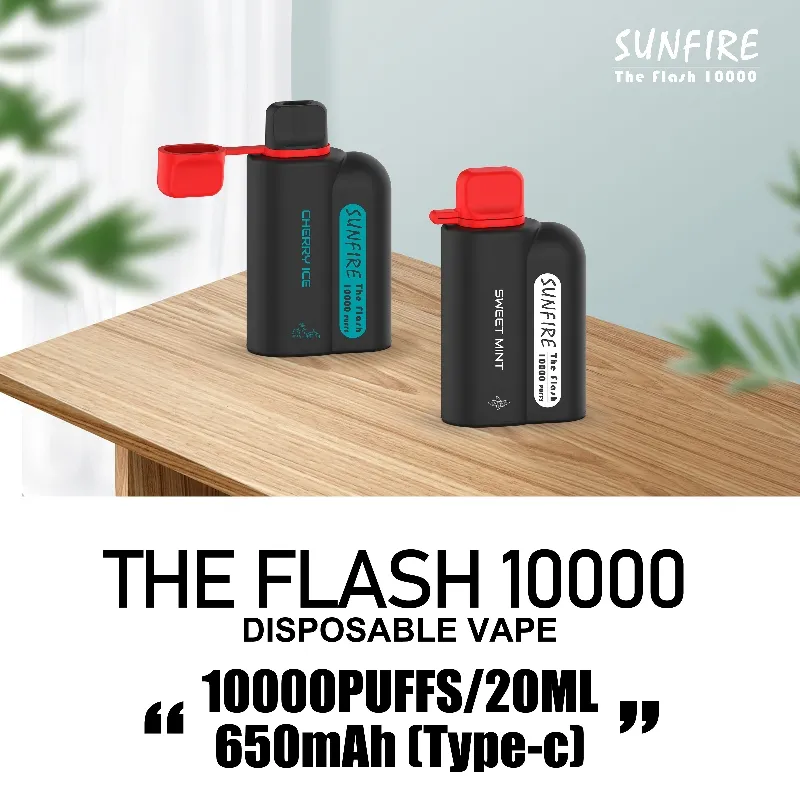 Sunfire Tek Kullanımlık Vape 10000 Puffs Defuled E Sigara Bobin Mesel Bobini 20ml Kapasite Yağ Puf Torda En İyi Saf Lezzet 9K 10K 12K Stokta Dubai Orta Doğu