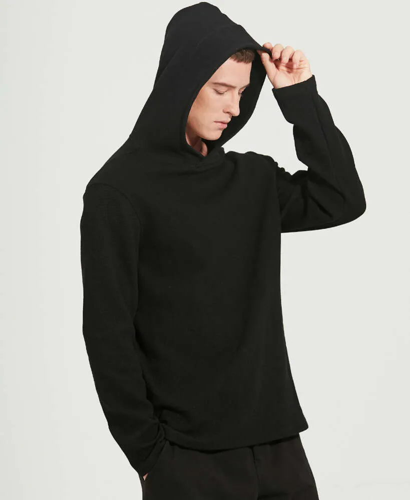 lulu New 2021 Men Hooded Hoodies Sports Yoga Thick Fabric Solid Basic Sweatshirts Quality Jogger Texture Pullovers dfhcvg