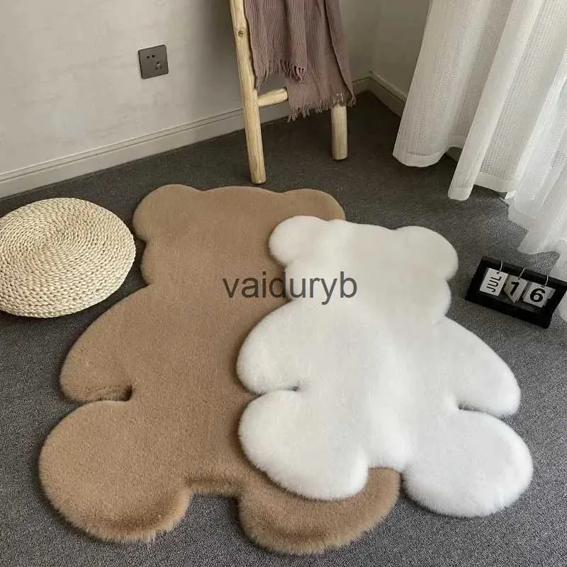 Baby Rugs Playmats Cute ldren Room's Rabbit Bear Bedroom Furry Floor Mat Kawaii Washable Thermal Carpet For Entrance Kids Door Matsvaiduryb