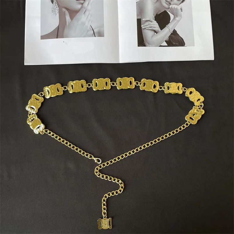 Designer Frauen Vintage Kettengürtel Gold Silber Buchstabe Ce Kette für Frauen Brief Kleid Luxus verstellbare Dame klassisches Muster Taillengürtel