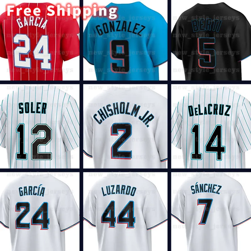 2 Jazzs Chisholm Jr Baseball Jerseys Marlins Nick Fortes Bryan de La Cruz Jorge Soler Miami Luis Arraez Sandy Alcantara Sandy Alcantara Avisail Garcia Espinal