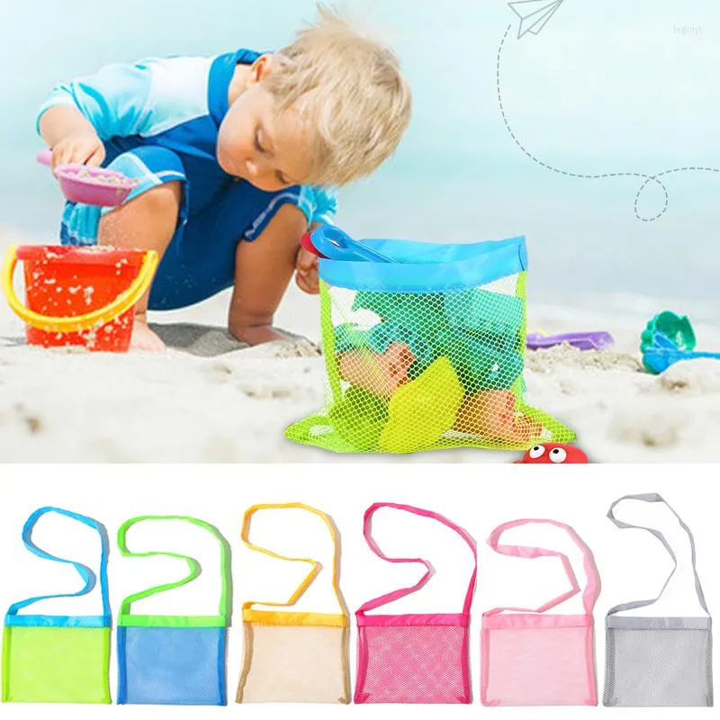 Depolama çantaları çocuklar küçük açık plaj örgü çanta kumlar çocuk portatif oyuncaklar giysi oyuncak organizatör ultra hafif